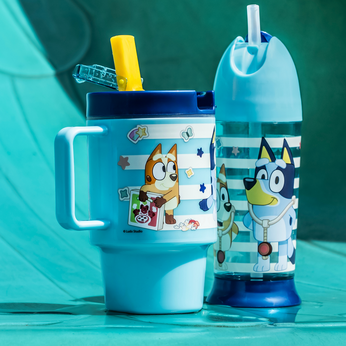 Silicone Straw Space Canteen-Bluey
