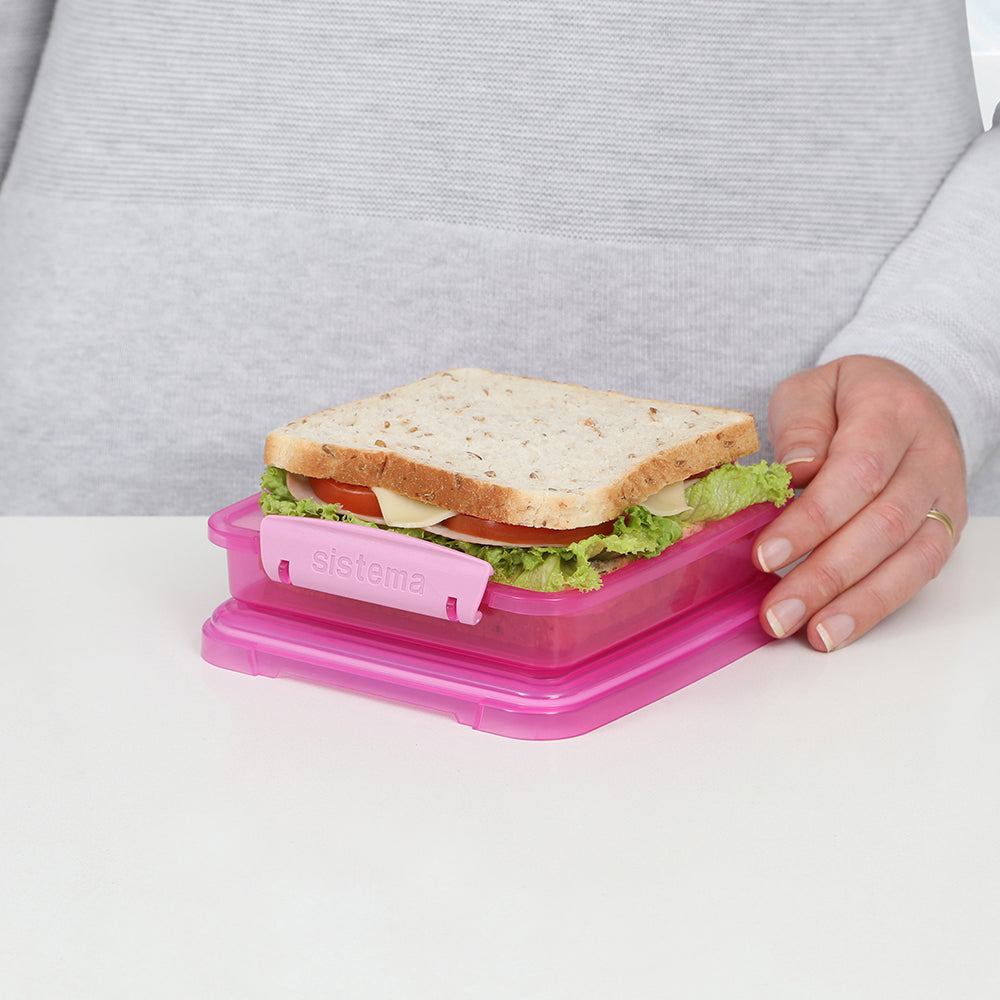 Sistema 450ml Sandwich Box - Pink