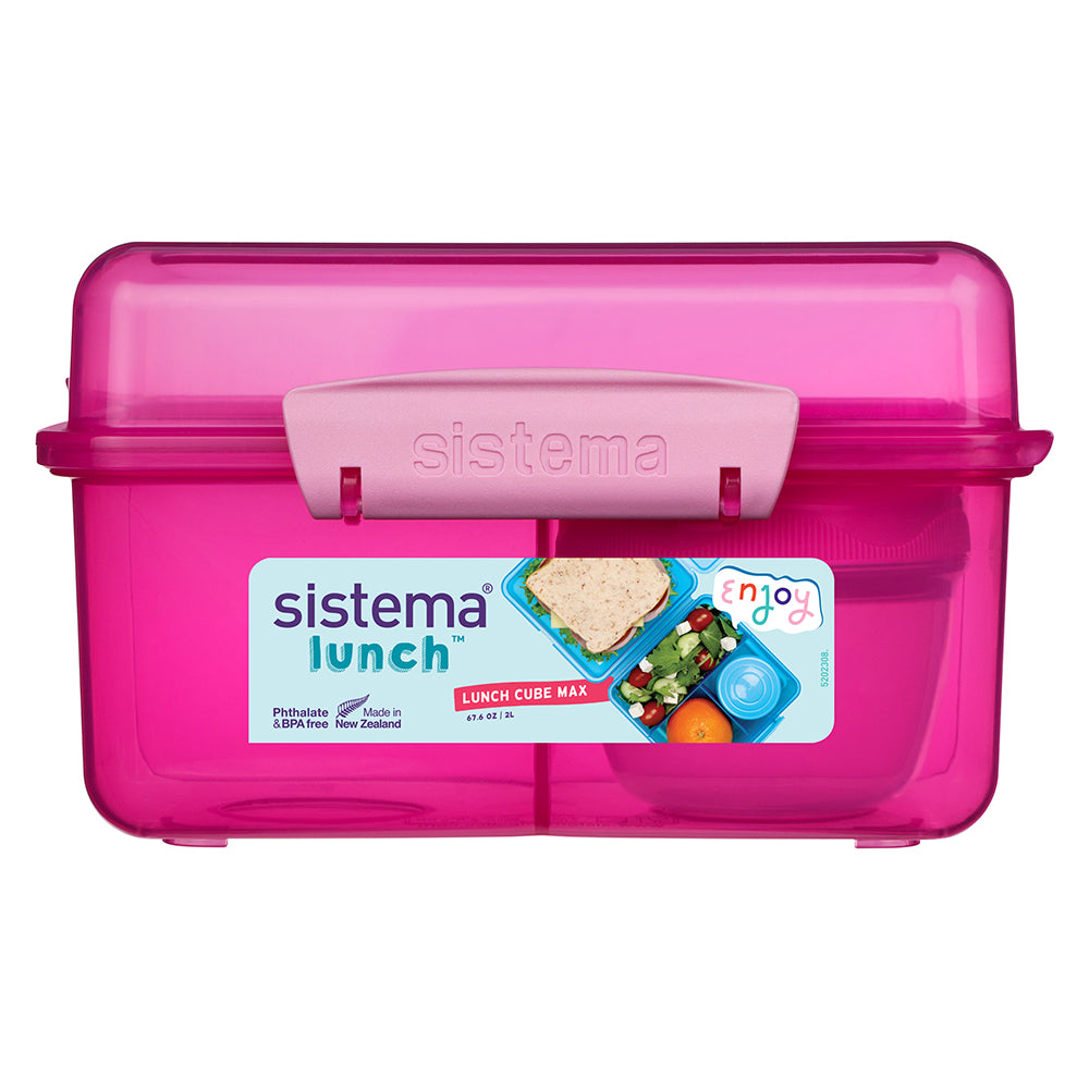 Sistema Lunch Cube Maxi With 1 Pot - Pink