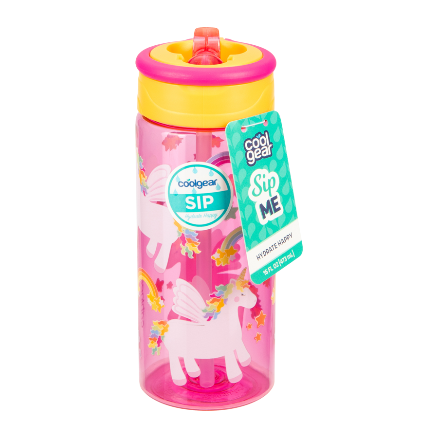 Cool Gear Printed Skim Ring Bottle - 473ml - Unicorns