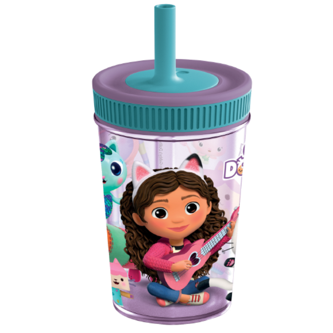 Gabby's Dollhouse - Leakproof Silicone Straw Tumbler - 465ml