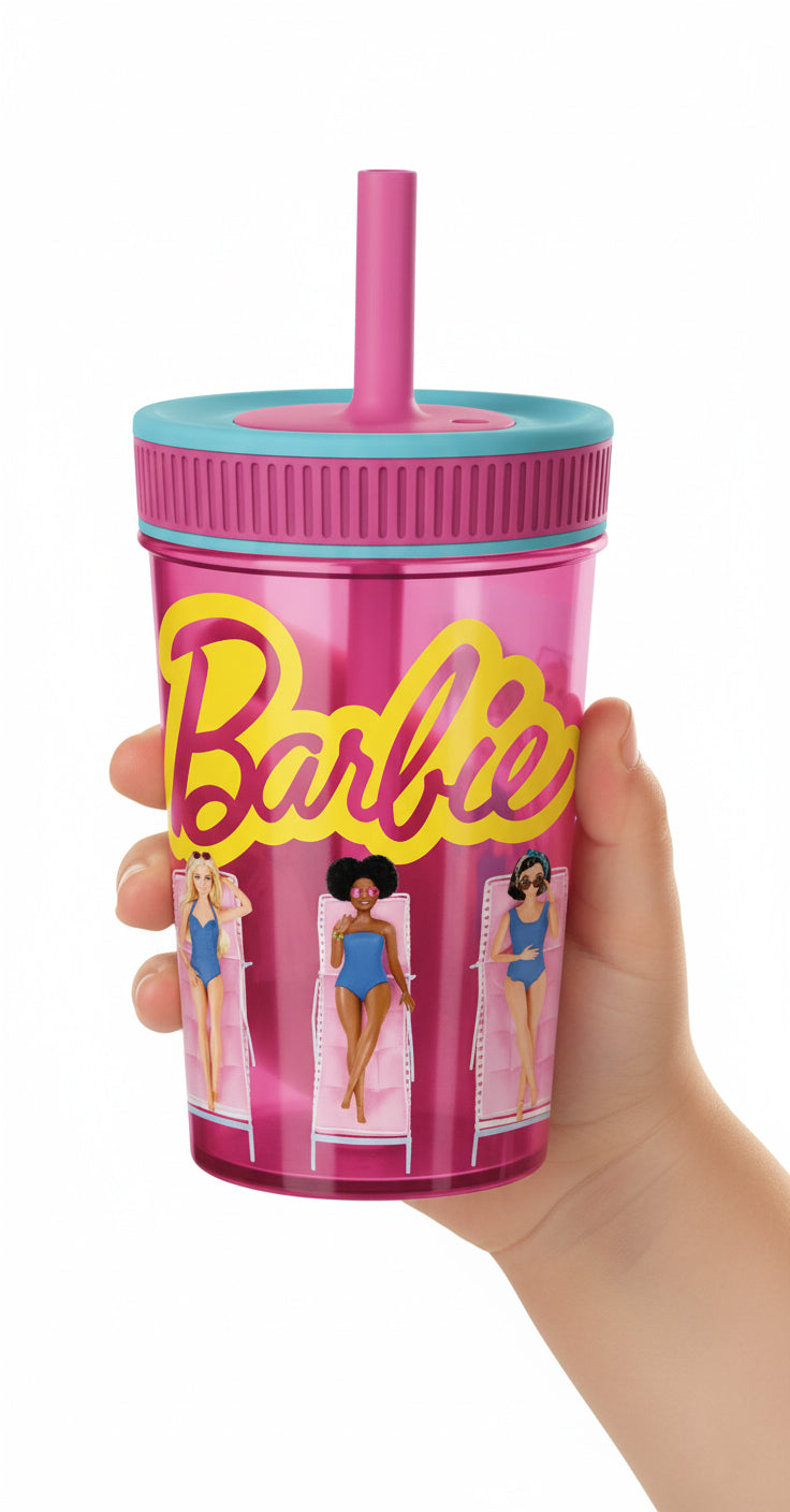 Barbie - Leakproof Silicone Straw Tumbler - 420ml