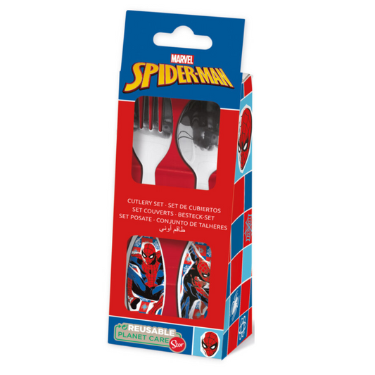 Spiderman 2 Piece Cutlery Set - Stainless Steel