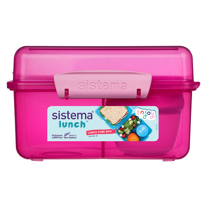 Sistema Lunch Cube Maxi With 1 Pot - Pink