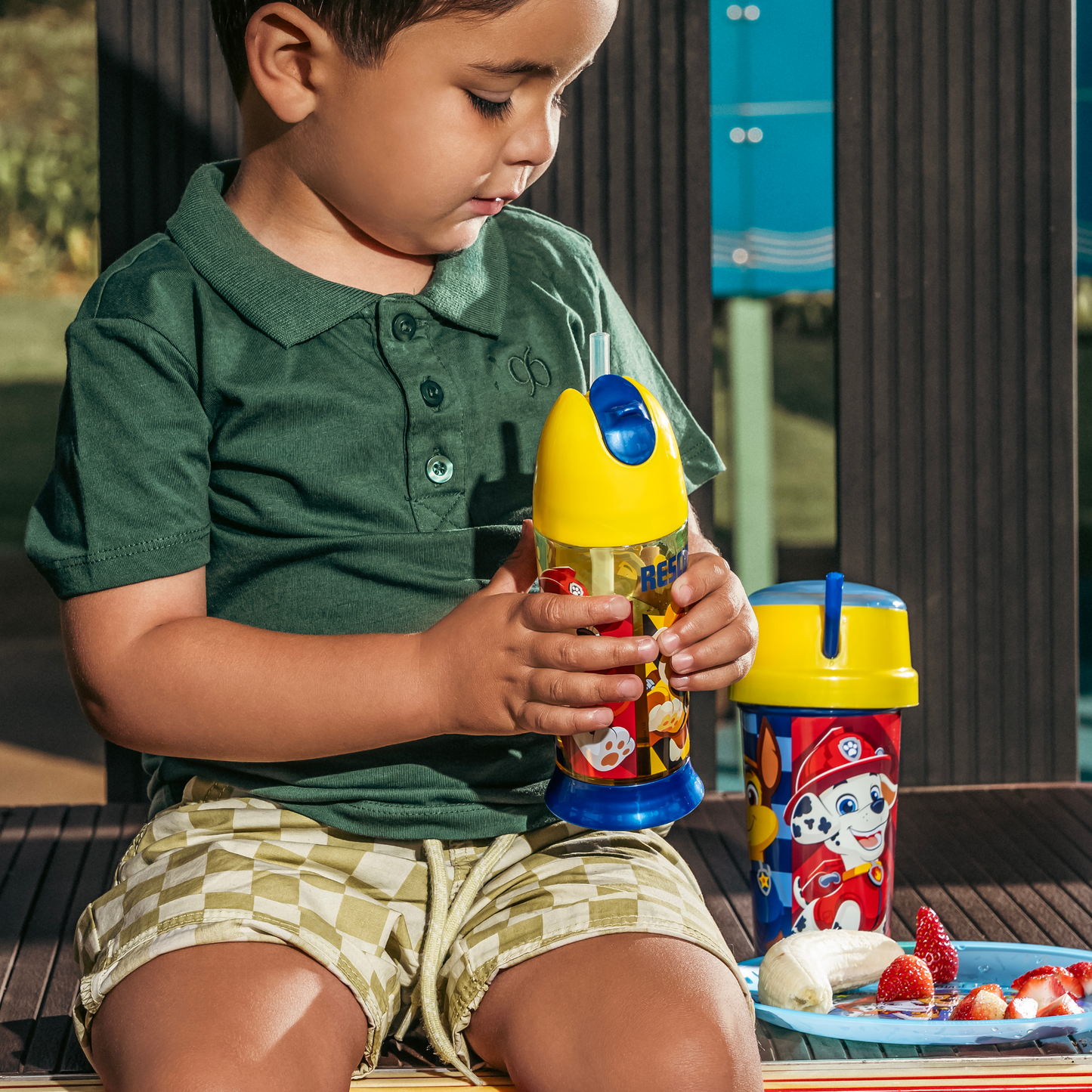 Silicone Straw Space Canteen-Paw Patrol Chase