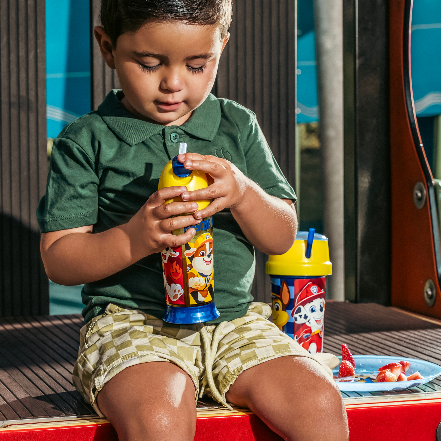 Silicone Straw Space Canteen-Paw Patrol Chase